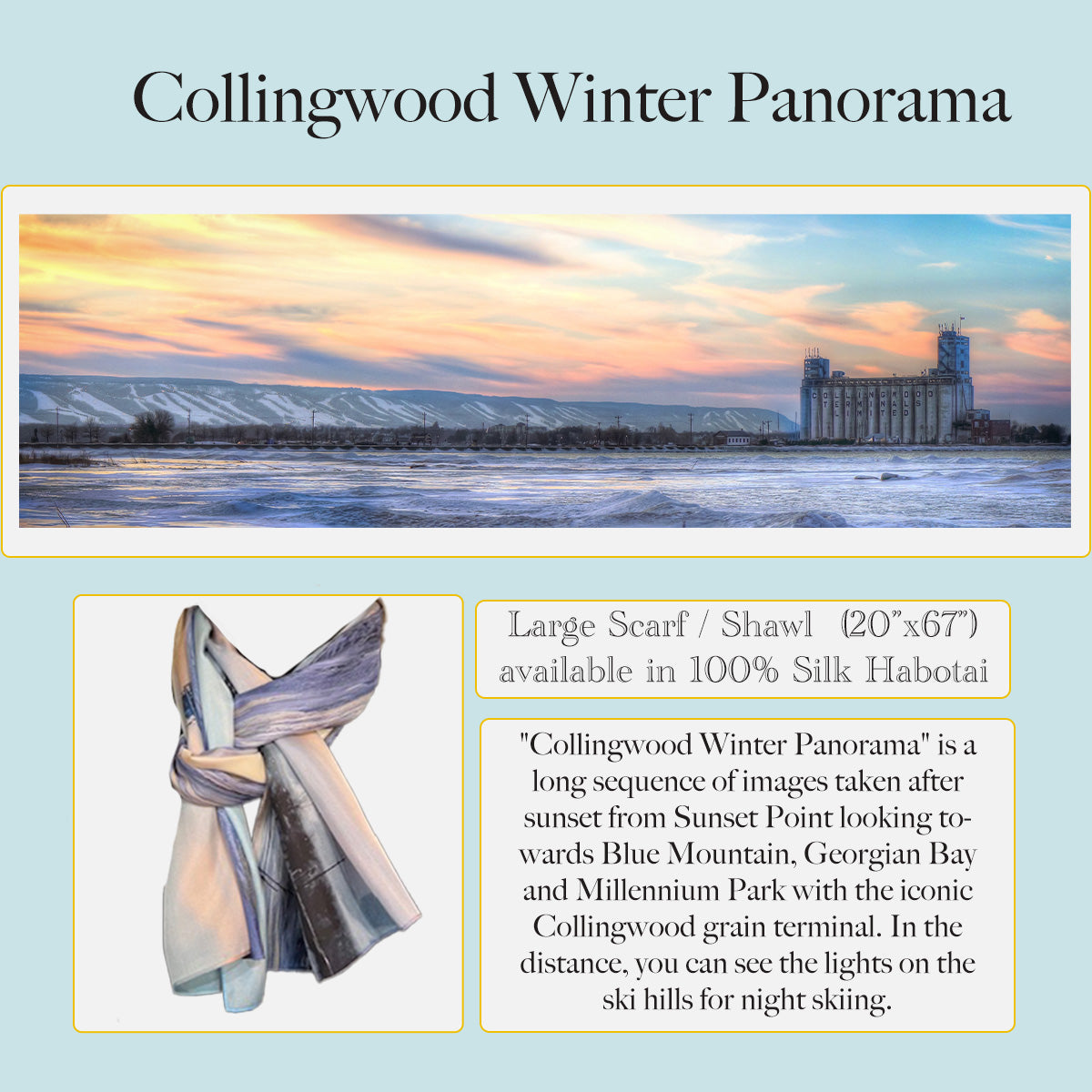 Collingwood Winter Panorama Scarf/Shawl
