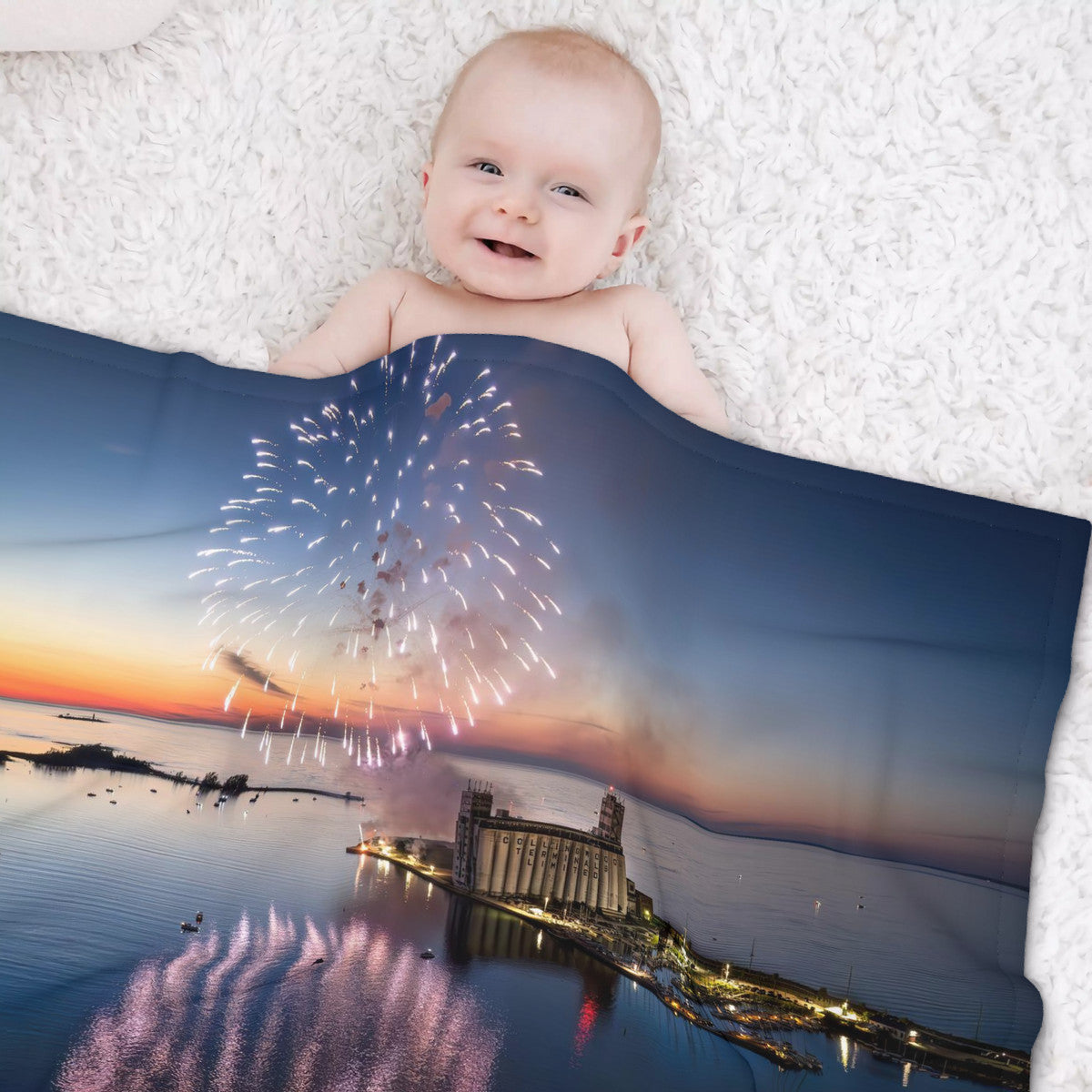 Historic Collingwood Harbour on Canada Day Soft Baby Blanket