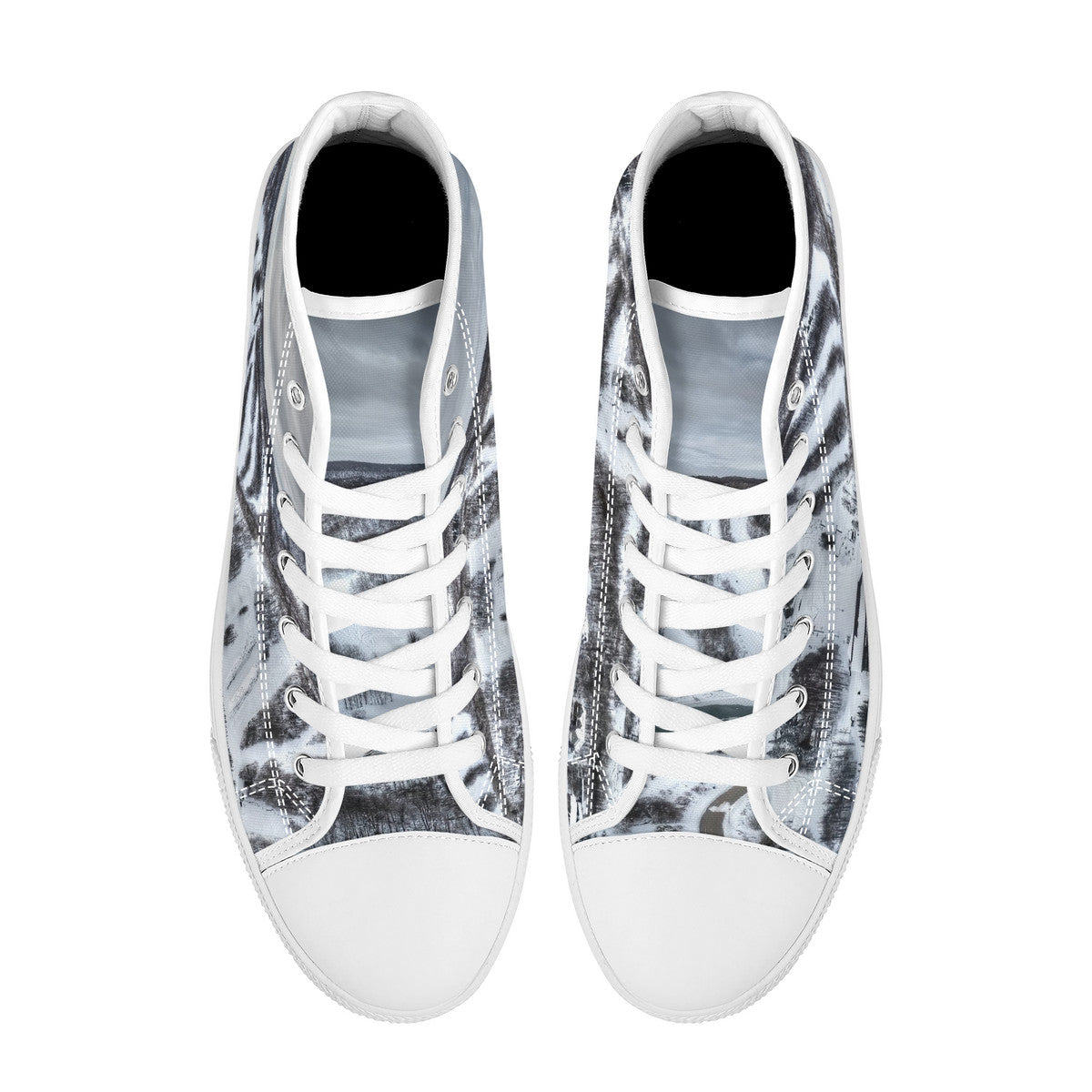 Alpine Ski High-Top Canvas Shoes - White