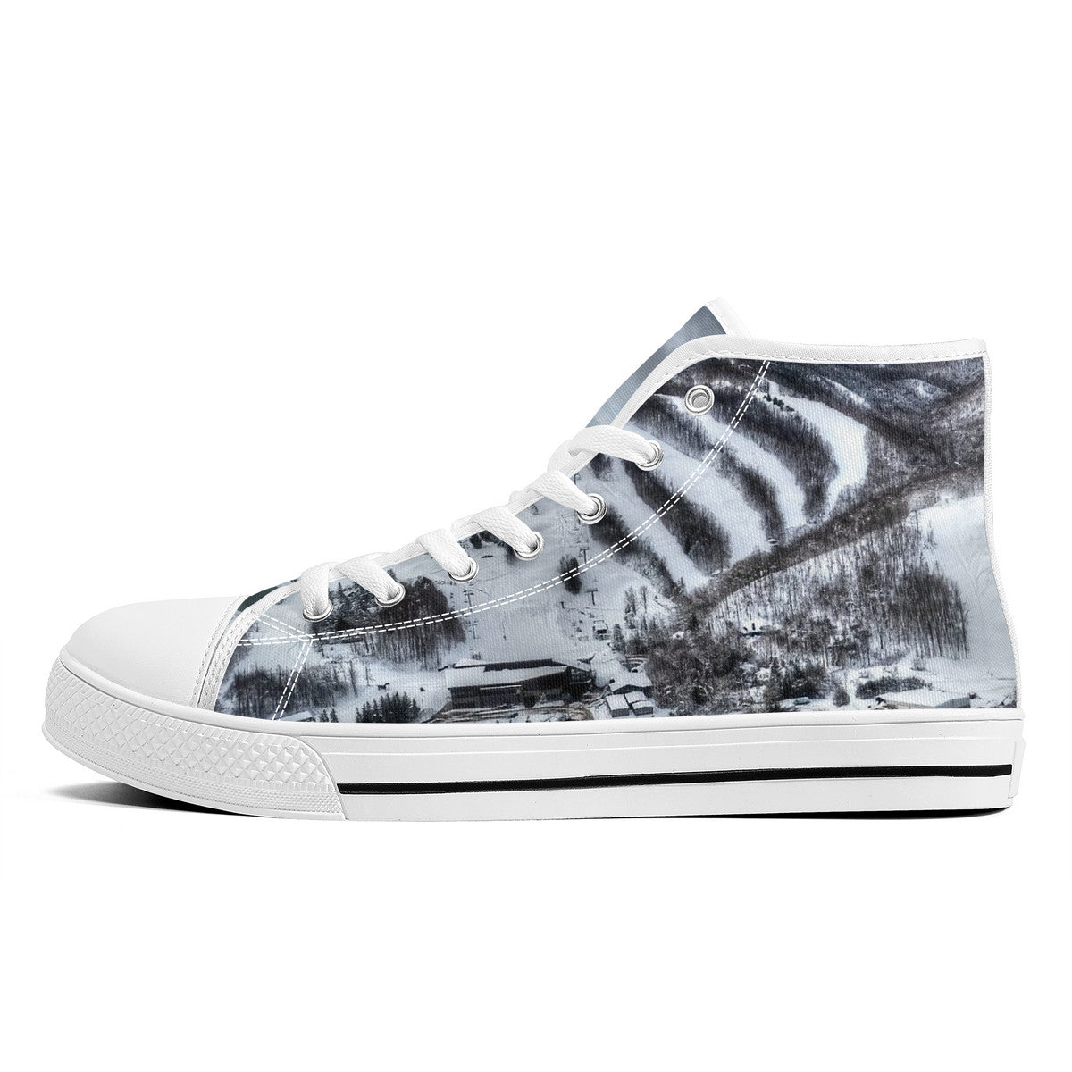 Alpine Ski High-Top Canvas Shoes - White