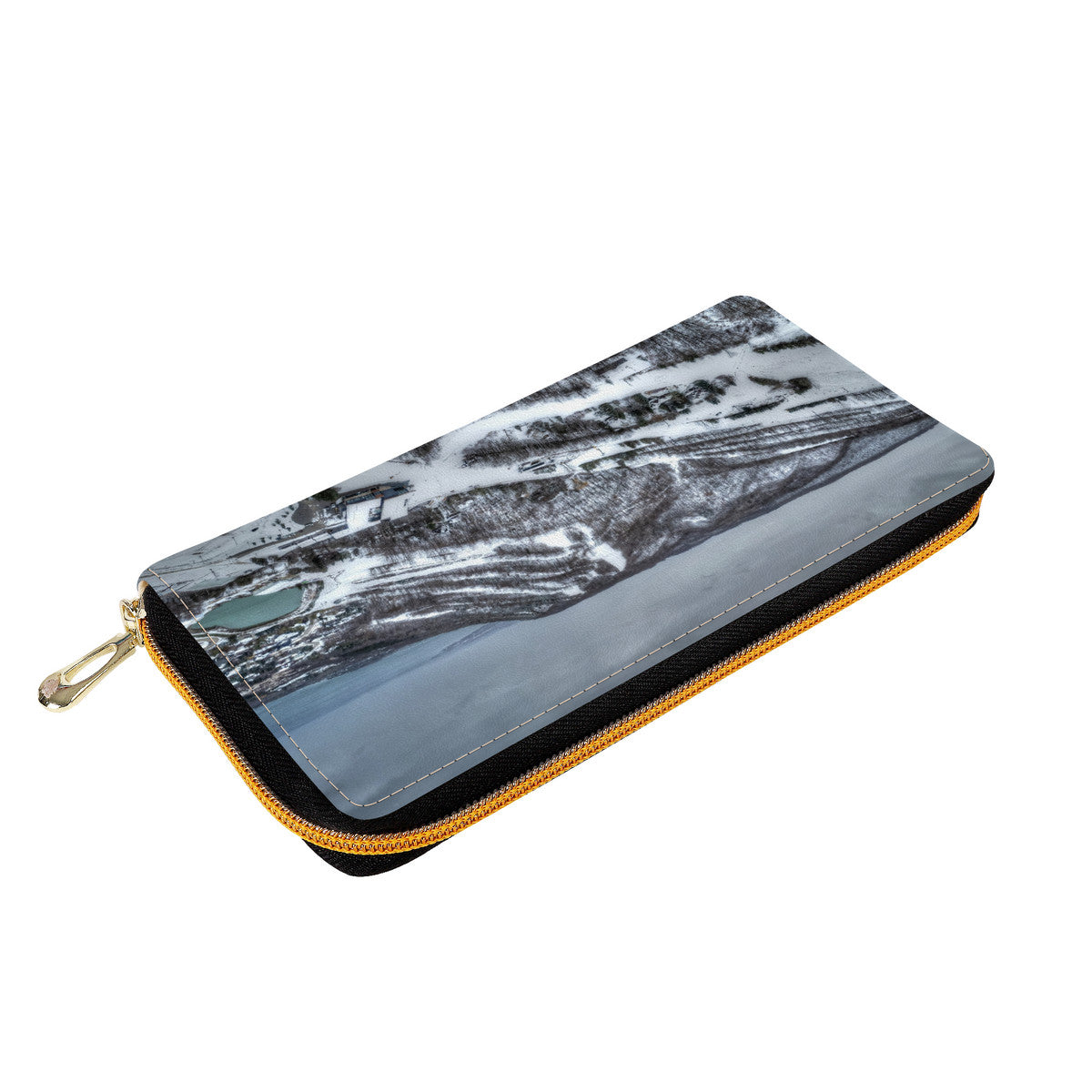 Alpine Ski Club Zipper Purse Clutch Bag