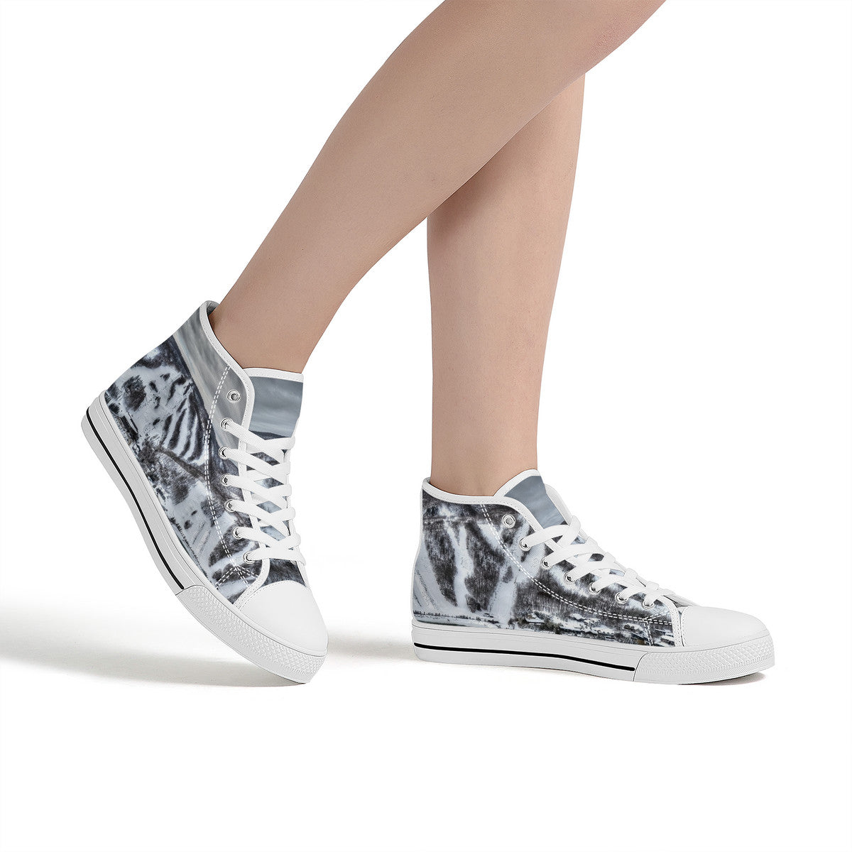 Alpine Ski High-Top Canvas Shoes - White