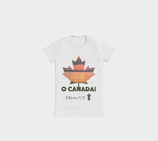 Canada Slim fit Tshirt with Sunset in Maple Leaf