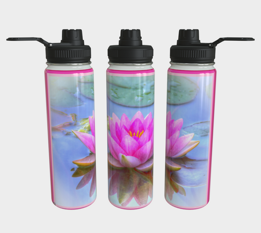 Pink Water Lily Water Bottle