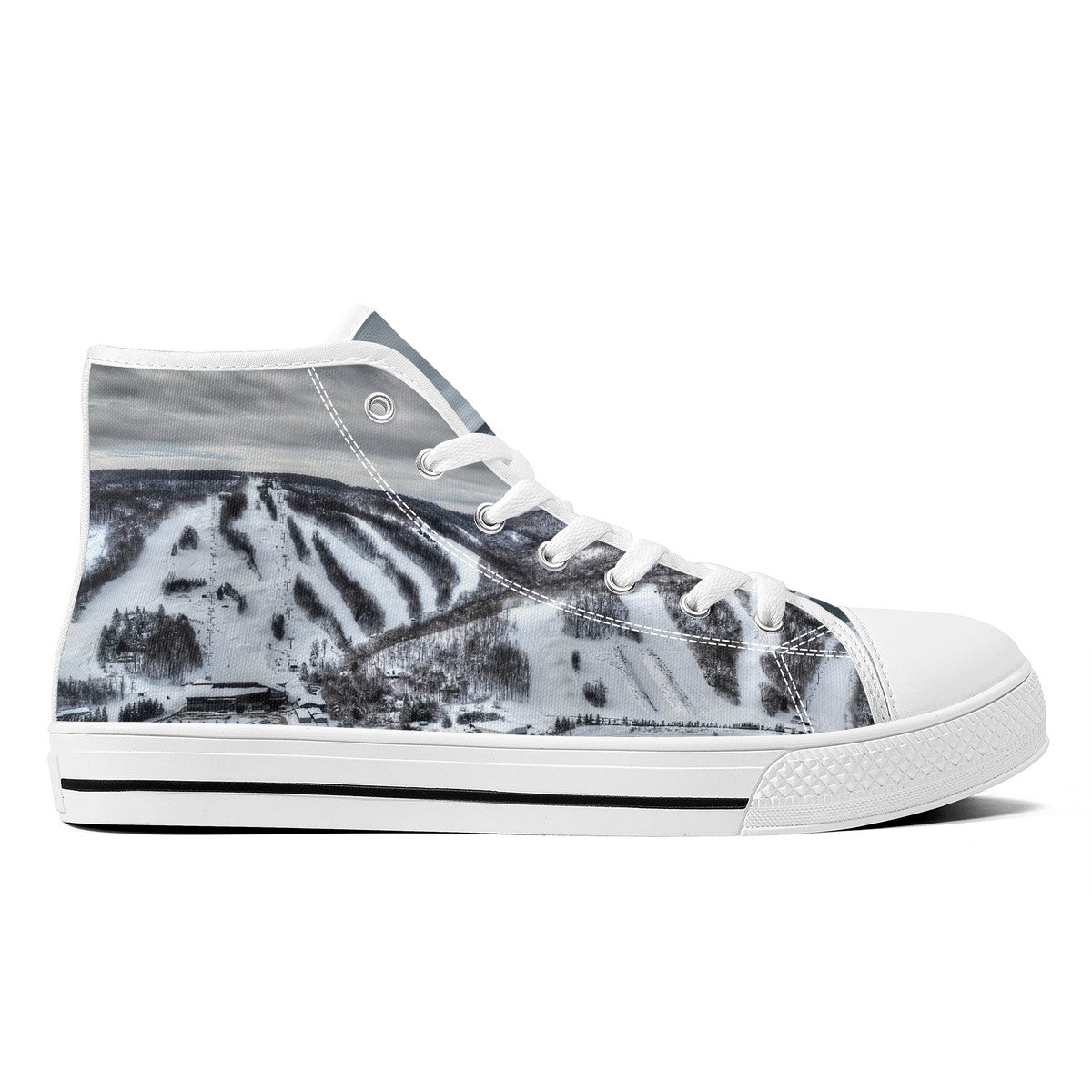 Alpine Ski High-Top Canvas Shoes - White