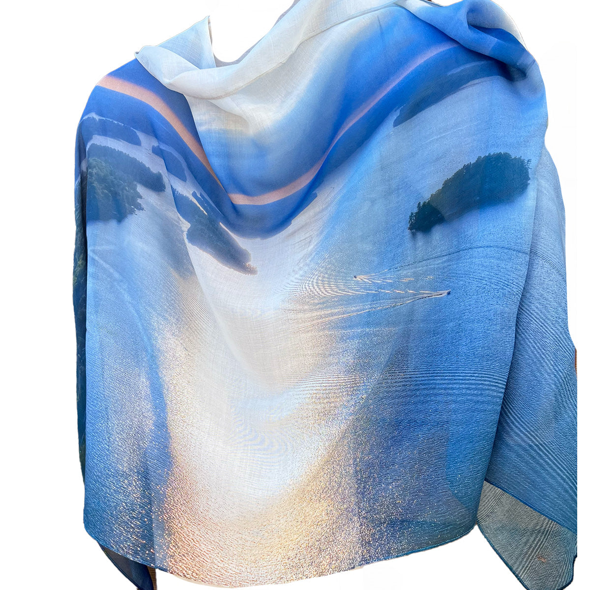 Sunset on Rosseau Aerial Silk Scarf / Shawl