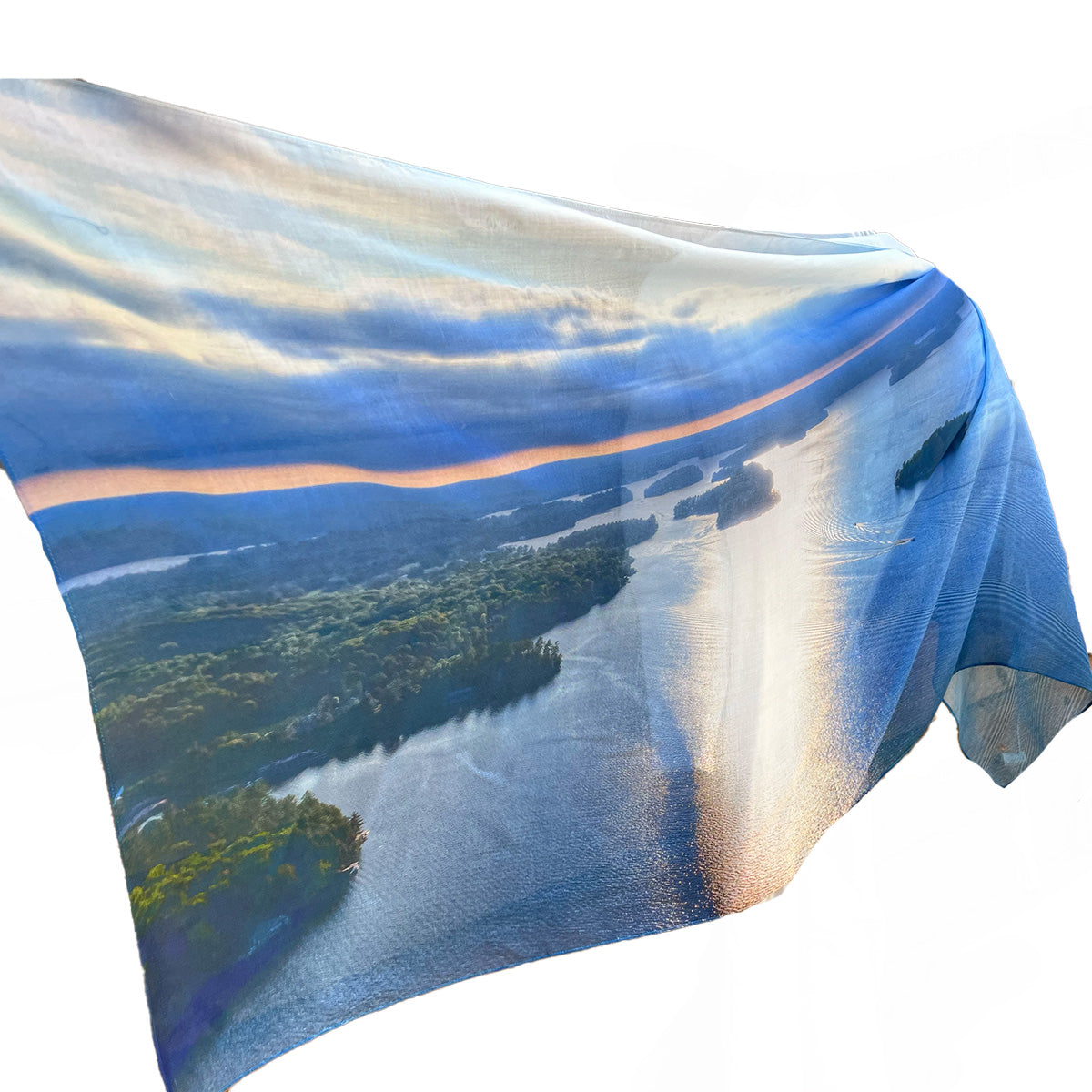 Sunset on Rosseau Aerial Silk Scarf / Shawl