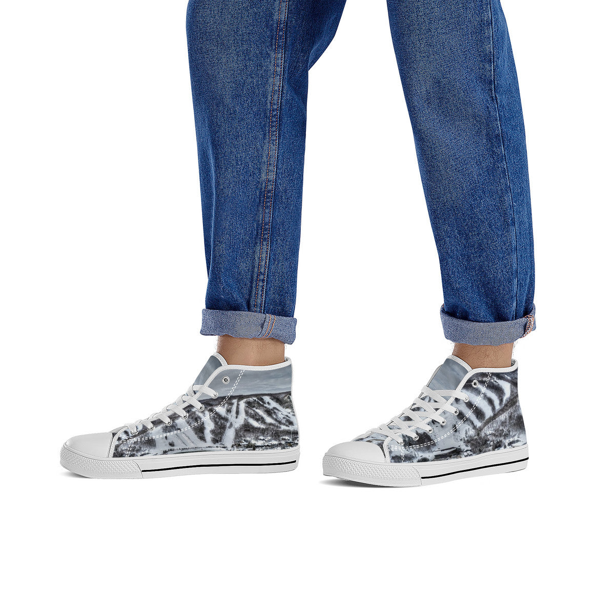 Alpine Ski High-Top Canvas Shoes - White