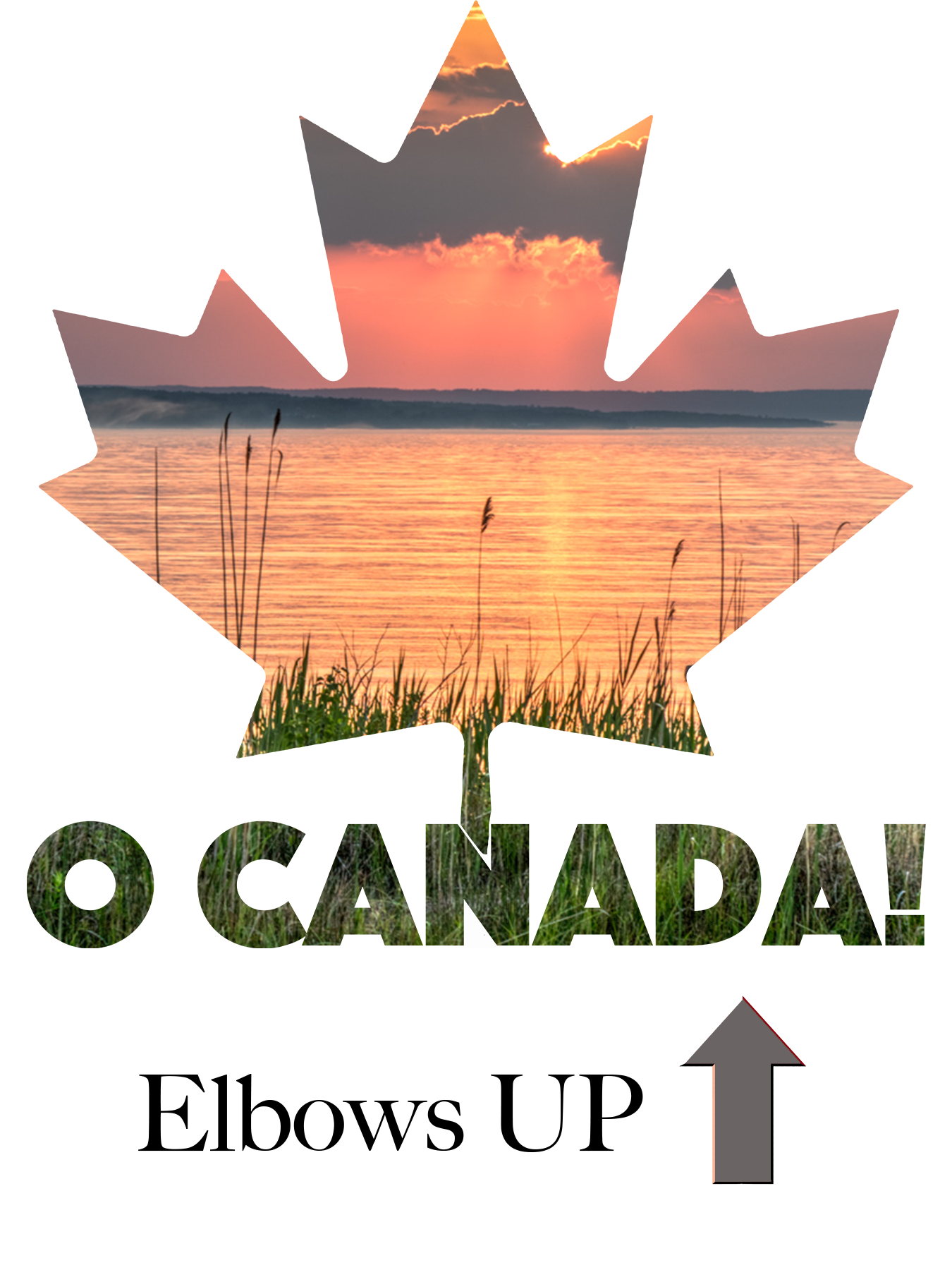 Canada Slim fit Tshirt with Sunset in Maple Leaf