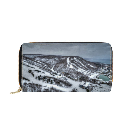 Alpine Ski Club Zipper Purse Clutch Bag