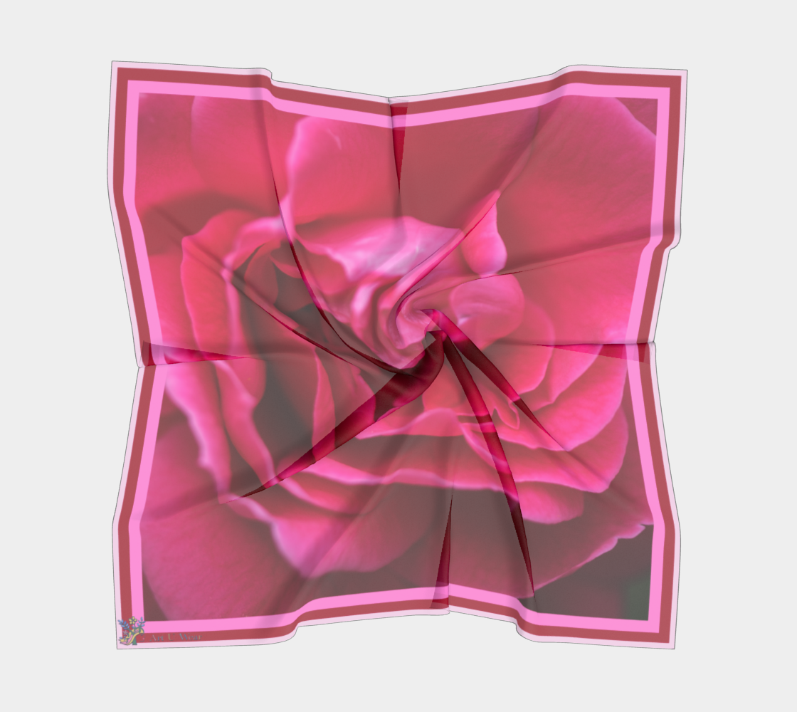 Red Red Rose Square Silk Scarf