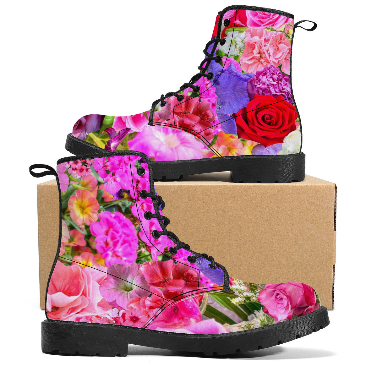 Floral Obsession Synthetic Leather Boots