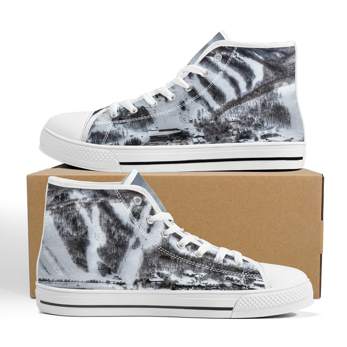 Alpine Ski High-Top Canvas Shoes  - White