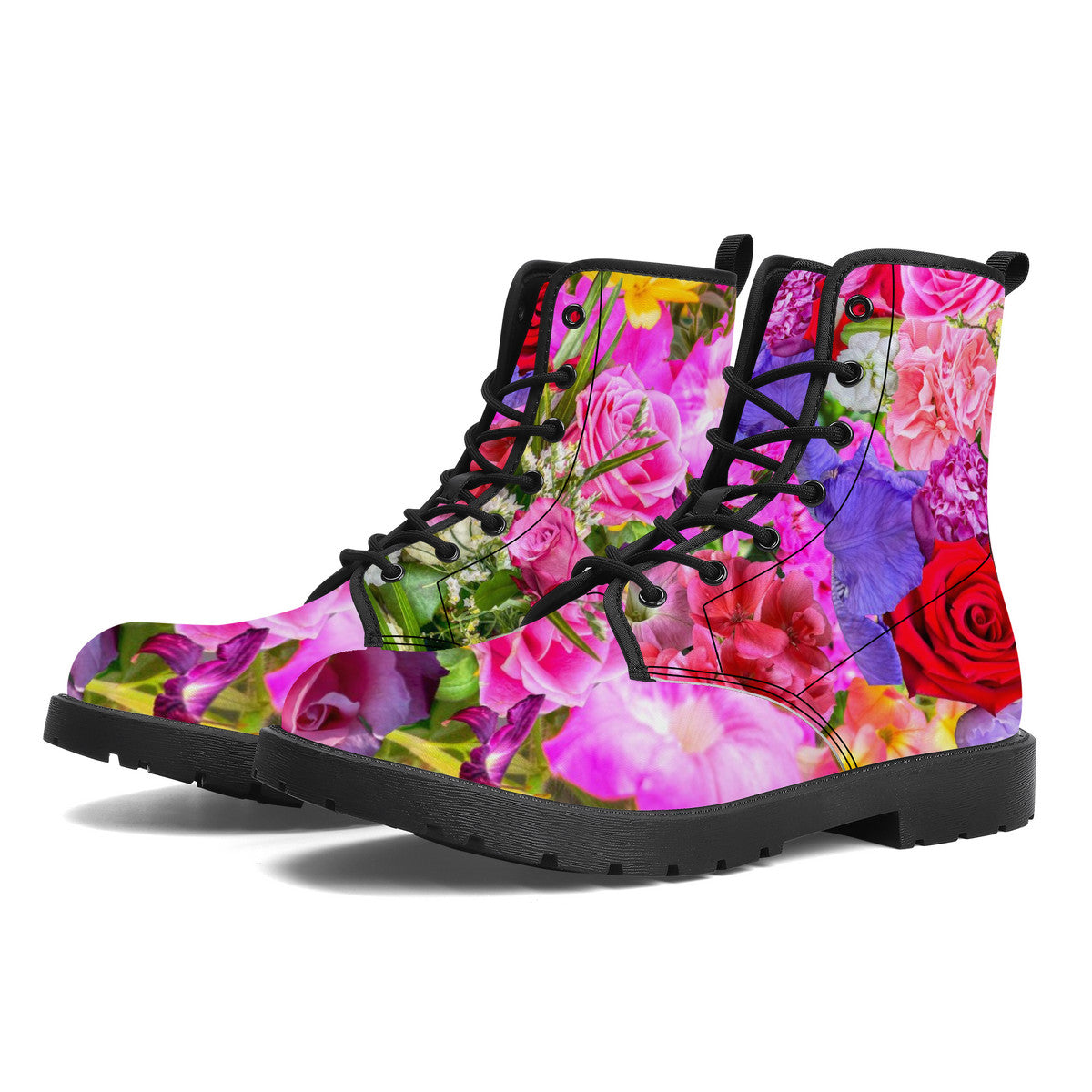 Floral Obsession Synthetic Leather Boots