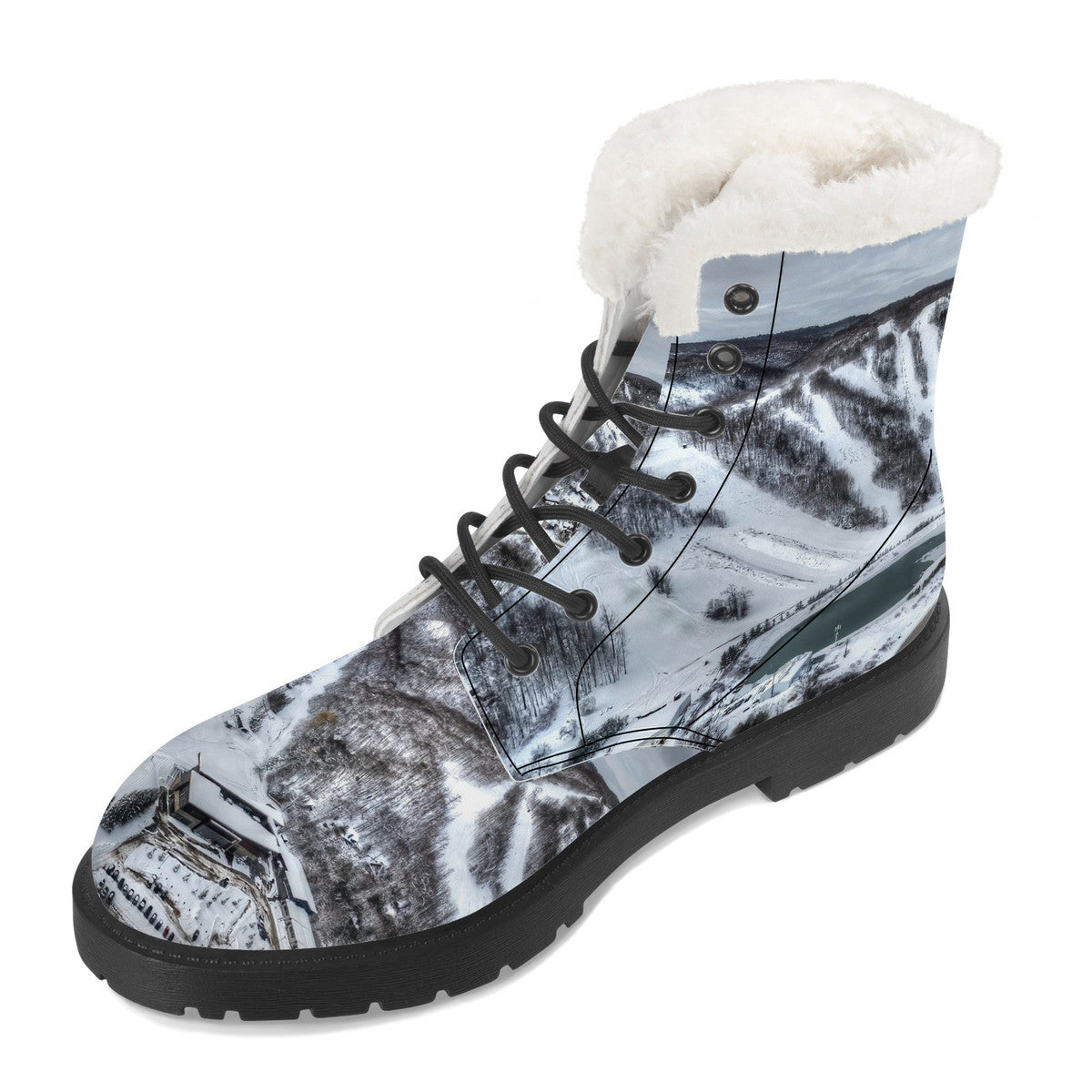 Fun Alpine Ski Club Faux Fur Synthetic Leather Boot