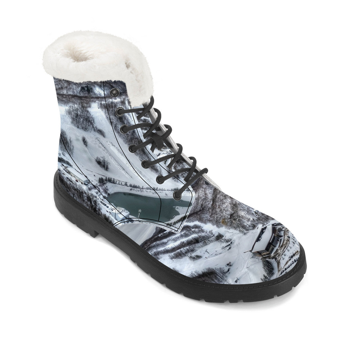 Fun Alpine Ski Club Faux Fur Synthetic Leather Boot