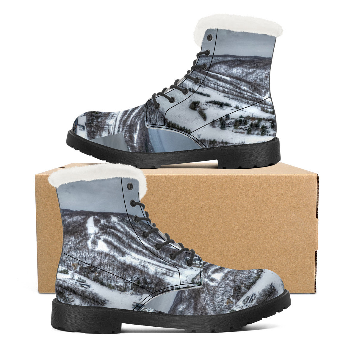 Fun Alpine Ski Club Faux Fur Synthetic Leather Boot