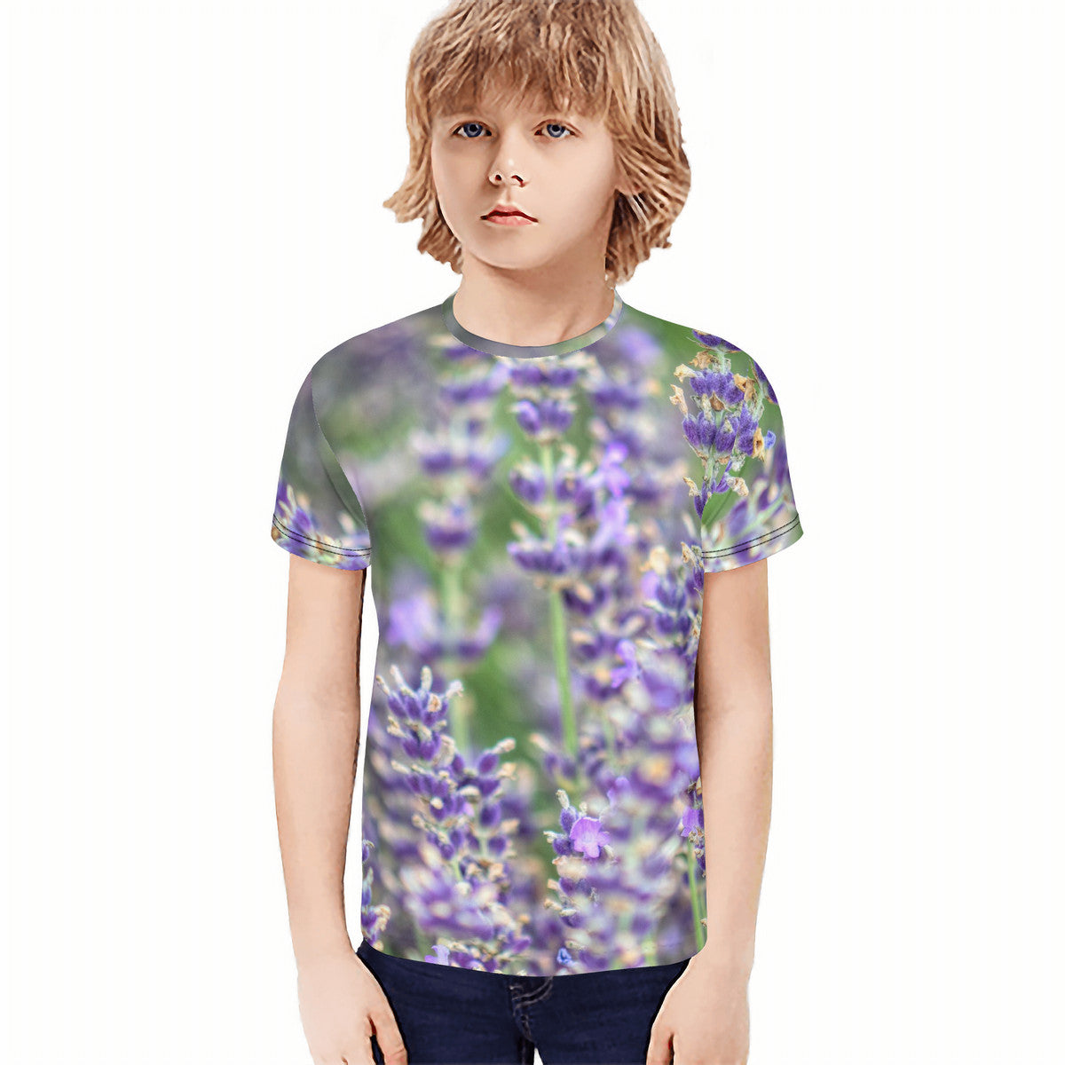 Lavender Fields Youth All-Over Print T-Shirt