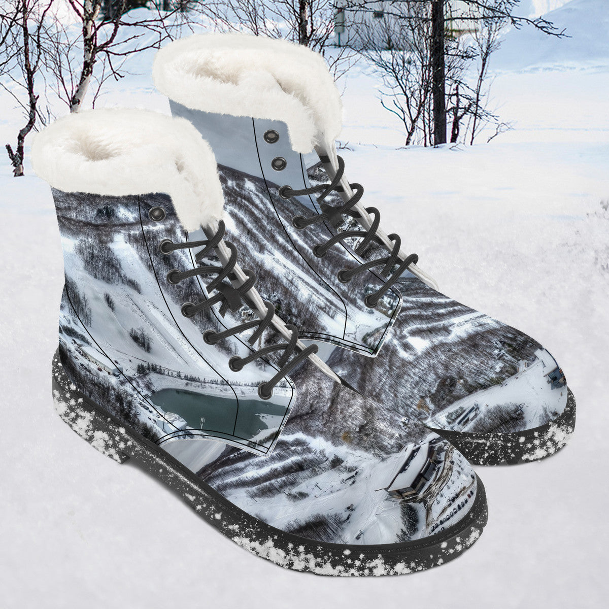 Fun Alpine Ski Club Faux Fur Synthetic Leather Boot