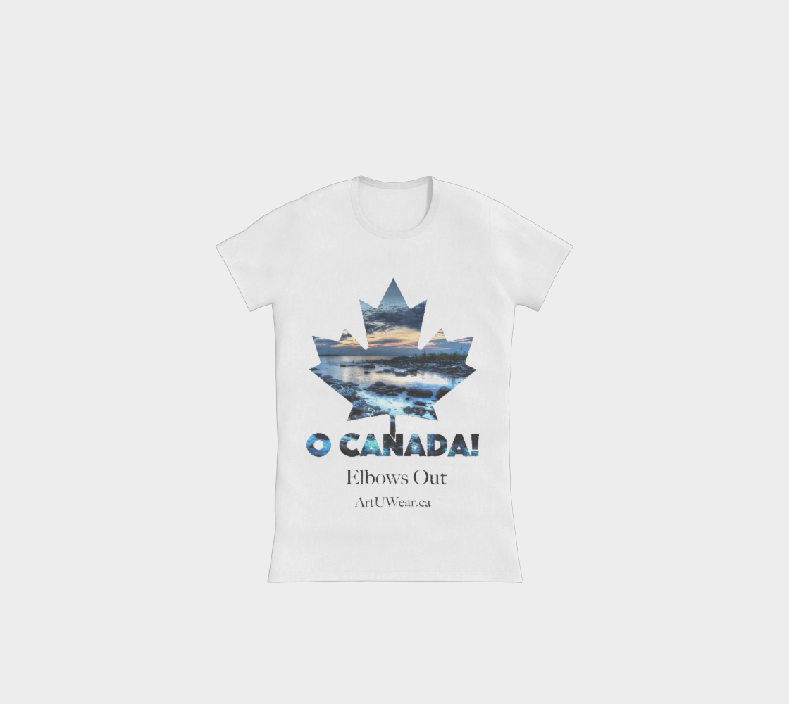 Slim fit T shirt with O Canada Blue Dawn