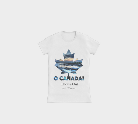 Slim fit T shirt with O Canada Blue Dawn