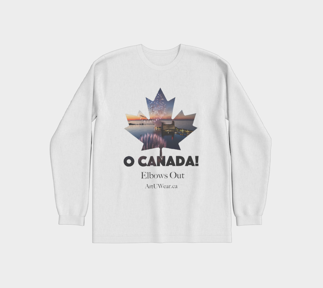 Long Sleeve T-shirt with O Canada Fireworks and Elbows Out