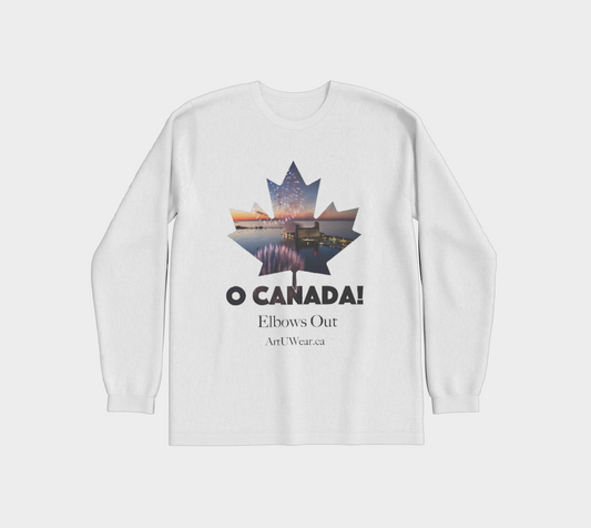 Long Sleeve T-shirt with O Canada Fireworks and Elbows Out