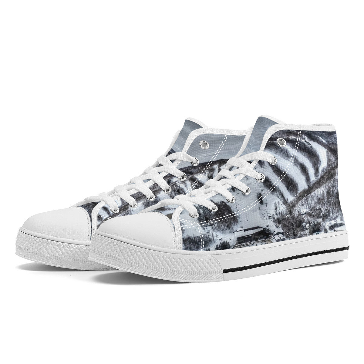 Alpine Ski High-Top Canvas Shoes  - White