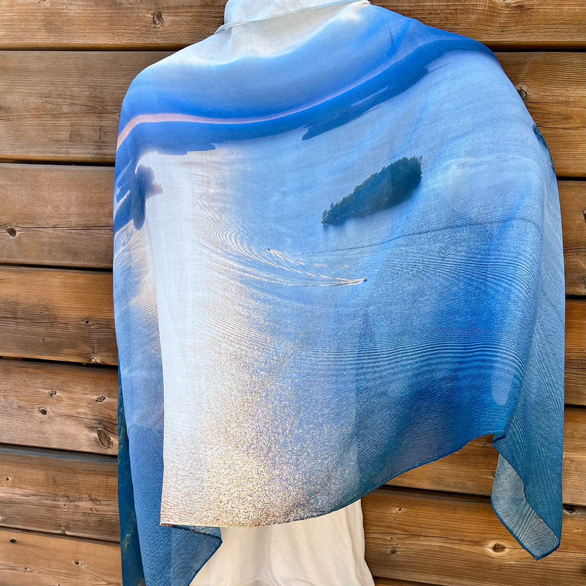 Sunset on Rosseau Aerial Silk Scarf / Shawl